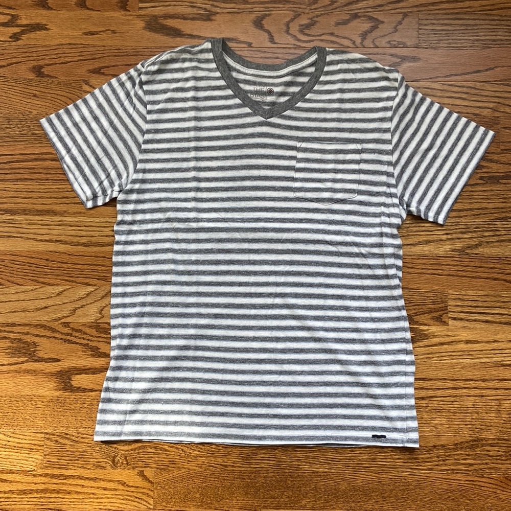 ON THE BYAS Grey Striped T-Shirt